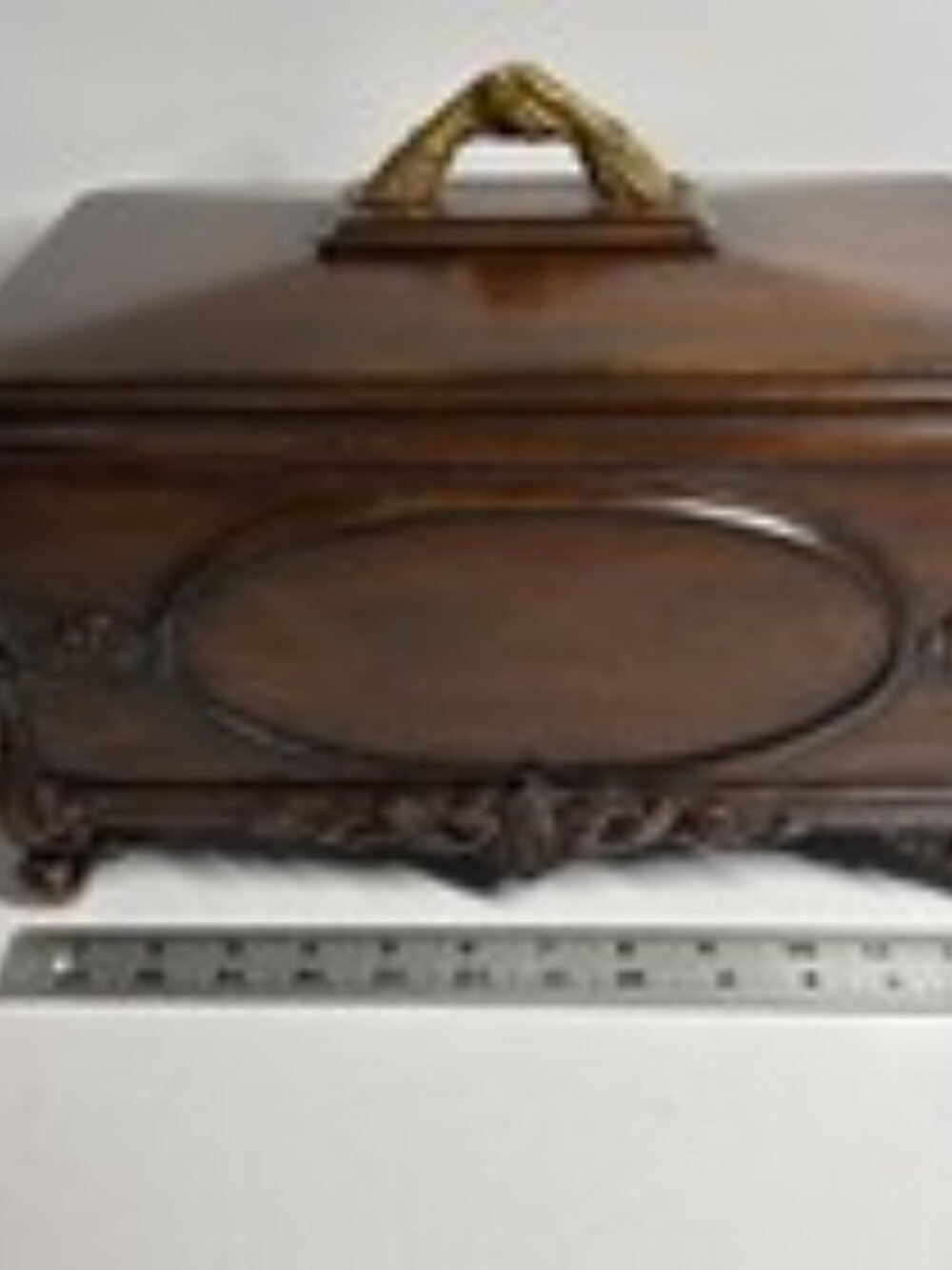 Maitland Smith Mahogany Wood Box with Hands